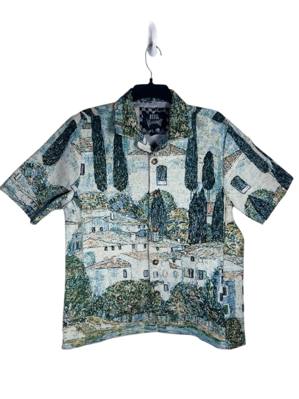 Rebel Vengeance Scenic Art Print Tapestry Shirt Shacket Men’s Size M